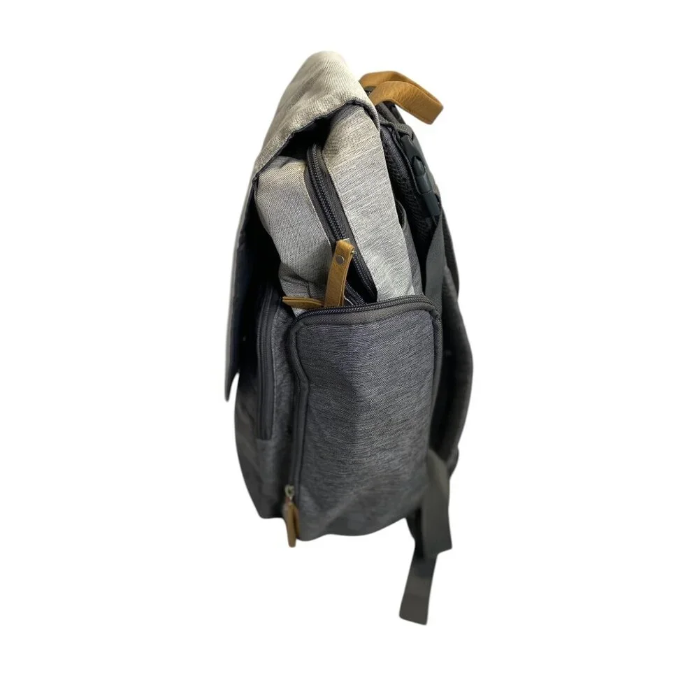 EDDIE BAUER 1st Adventure Cascade Backpack Baby Diaper Bag Gray Insulated Pocket - Picture 5 of 8